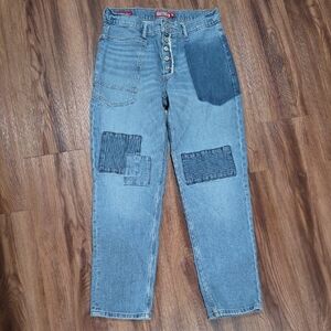 Lucky Brand Women's Straight Leg Patchwork Jeans - Light Blue